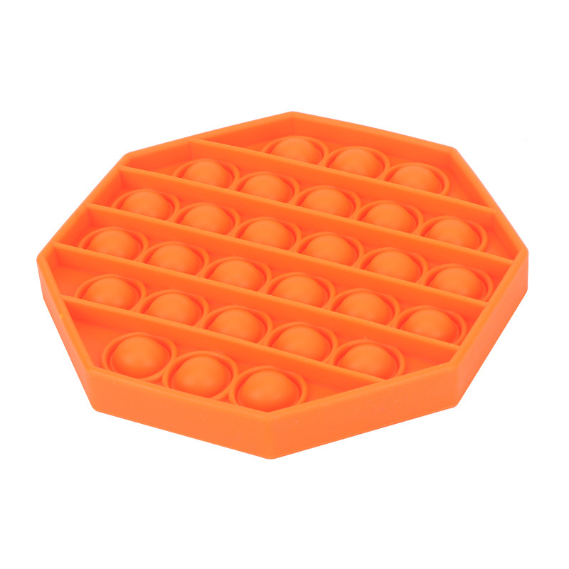 Jucarie din silicon antistres POP IT hexagon portocaliu